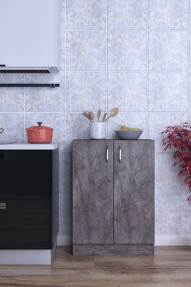 Rafineri Mokas Çok Amaçlı Mdf Dolap Raflı Kapaklı Mutfak Balkon Banyo - 3