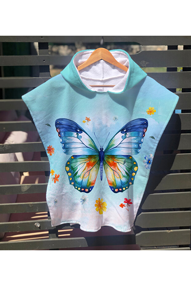 60x60 Cm Printed Children's Poncho Beach Towel/Bathrobe