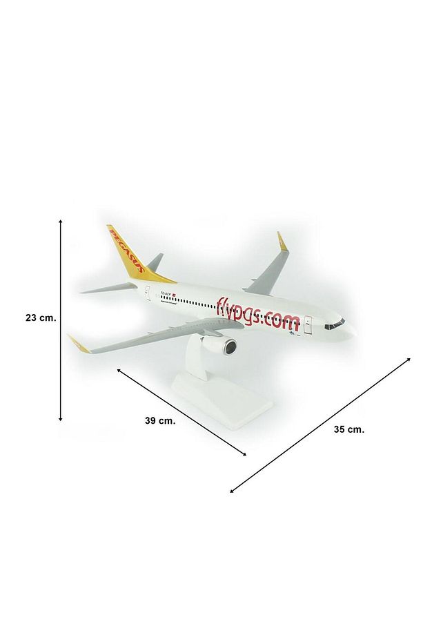THY032 1/100 Ölçek, Pegasus A320 Yolcu Uçağı, Sergilemeye Hazır Plastik Standlı Model - 5
