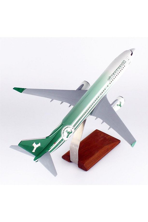 THY001 1/100 Ölçek, THY Giresun Spor Logolu B737-800 Yolcu Uçağı, Sergilemeye Hazır Ahşap Standlı Mo - 4