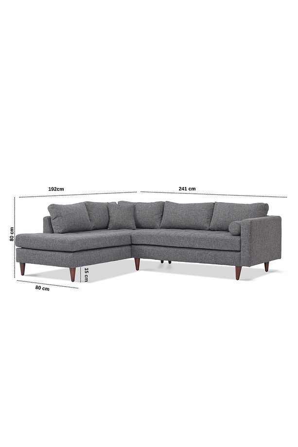 Vipa Minnesota Sol Sabit Oturum R+2 L Köşe Takımı - İskandinav Tasarım, Salon ve Oturma Odası İçin - 8