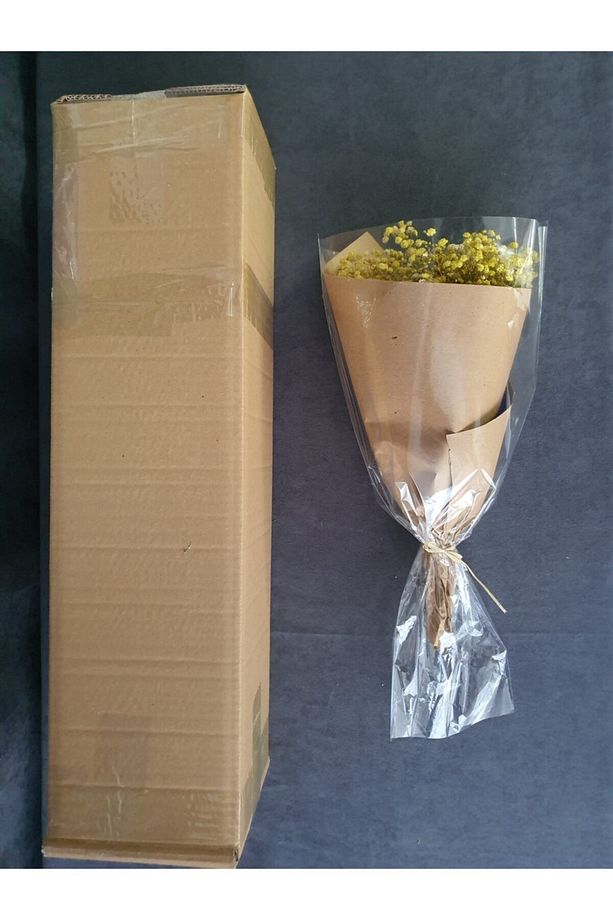 Kuru Çiçek Şoklanmış Cipso Sarı 45 cm - 3