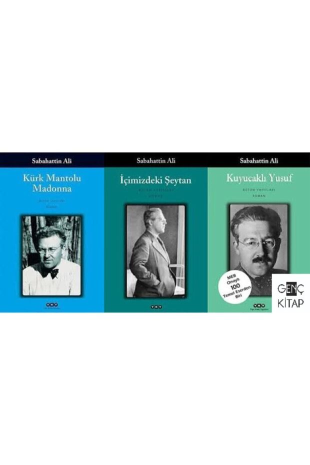 Sabahattin Ali 3 Book Set Kürk Mantolu Madonna - Içimizdeki Şeytan - Kuyucaklı Yusuf