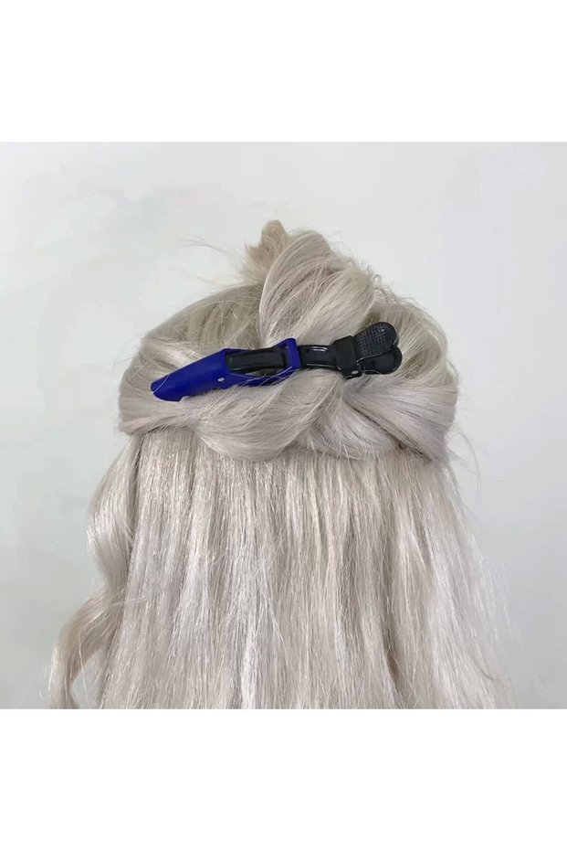 2-Piece Professional Crocodile Model Hair Clip Blue Color - Dragon Hairdresser Clip Makeup Blow Wave Hair Holder