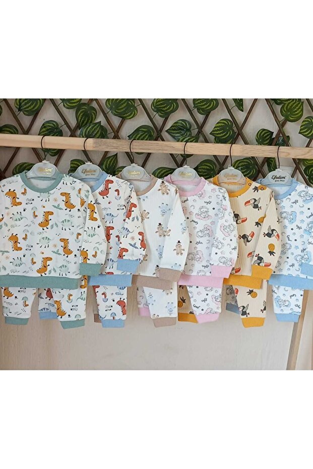 Sevimli Dinazor Baskılı Pijama Takımı - 2