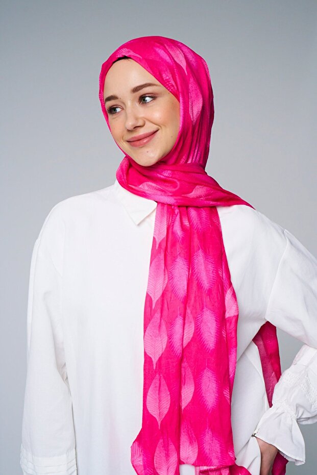 شال أوراق منقوش من الخيزران - 1