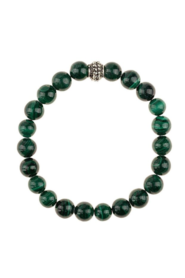 Malachite Natural Stone Bracelet (8mm Sphere Cut)