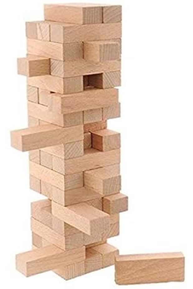 Südor Natural Wooden 54 Piece Jenga Balance Game