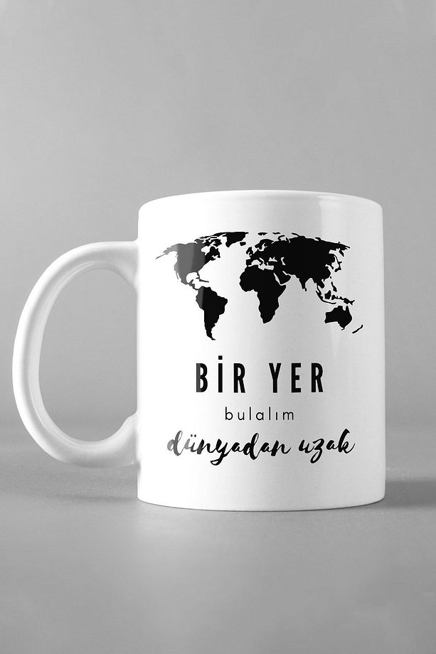 Bir Yer Bulalım Dünyadan Uzak Tasarımlı Kupa Bardak, Çay-kahve-çorba Kupası - 2