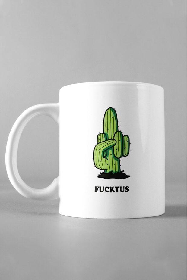 كوب كبير مطبوع عليه صبار - 1