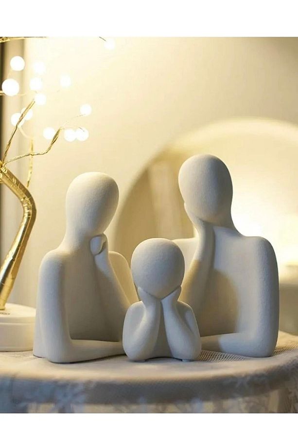 Üçlü Aile Dekoratif Obje Biblo seti gift hediyelik - 3