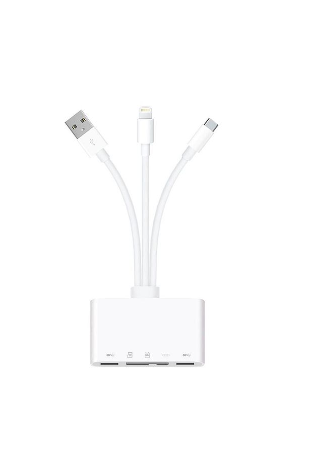 Pro Type-c Lightning Usb-a To 2x Usb3.0 Sd Tf Pd Kart Okuyucu Çevirici Hub Adaptör - 1