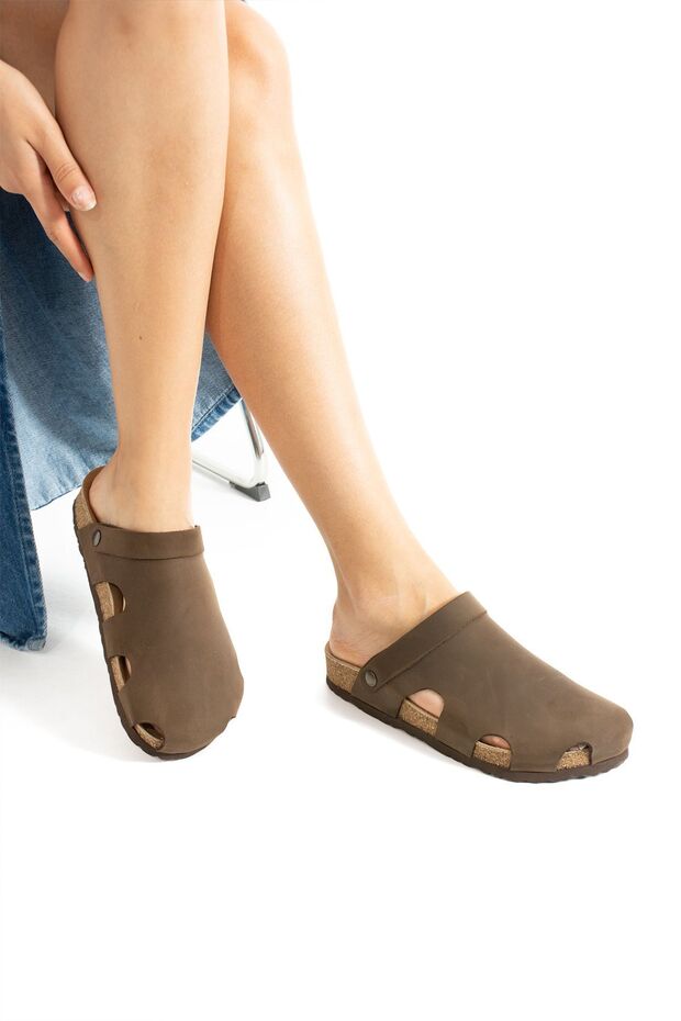 Dublin Mantar Taban Dana Derisi Anatomik Terlik - 2