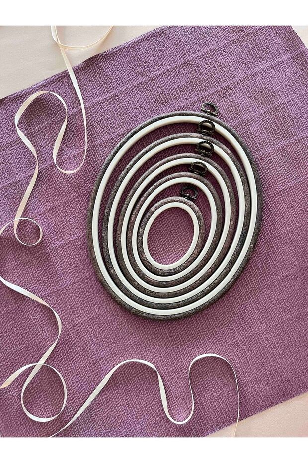 Nurge Wooden Look Decorative Oval Hoop 5-Piece Opportunity Set No: 1 / 2 / 3 / 4 / 5