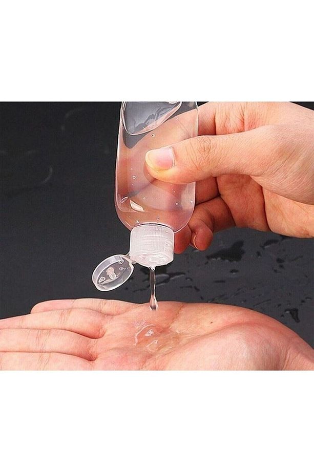 50 Adet 50 ml Boş Şişe Fliptop Şeffaf Kapak Kolonya Sıvı Dezenfektan Likit Şişe - 1