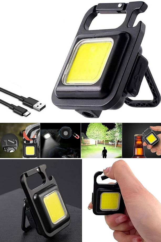 Küçük LED El Feneri Şarj Edilebilir Anahtarlık Mini El Feneri Modları Balıkçılık Yürüyüş Beyaz Led - 3
