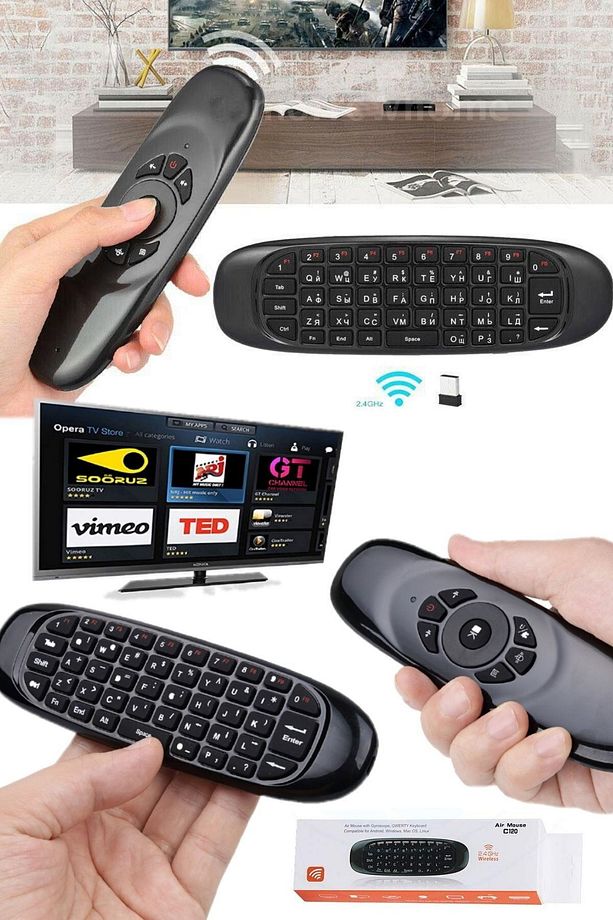 Klavye Ve Mause Android Akıllı Tvlere Ve Bilgisayarlara Uyumlu Joistic Mouse Fare Air Mouse 2.4ghz - 7