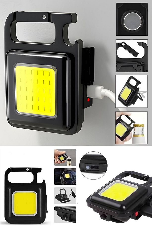 Küçük LED El Feneri Şarj Edilebilir Anahtarlık Mini El Feneri Modları Balıkçılık Yürüyüş Beyaz Led - 8