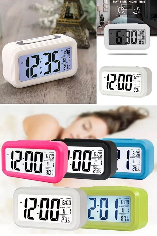 Lcd Çalar Saat Led Ekran Süresi Dijital Konuşan Istek Termometre Çok Fonksiyonlu Alarm Ledli Ekran - 3