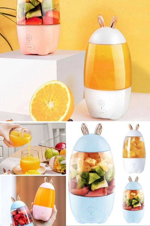 Tavşan Güzel Şarj Edilebilir Taşınabilir Meyve Ev Usb Bardak Meyve Sıkacağı Blender Mikser Bardak - 4