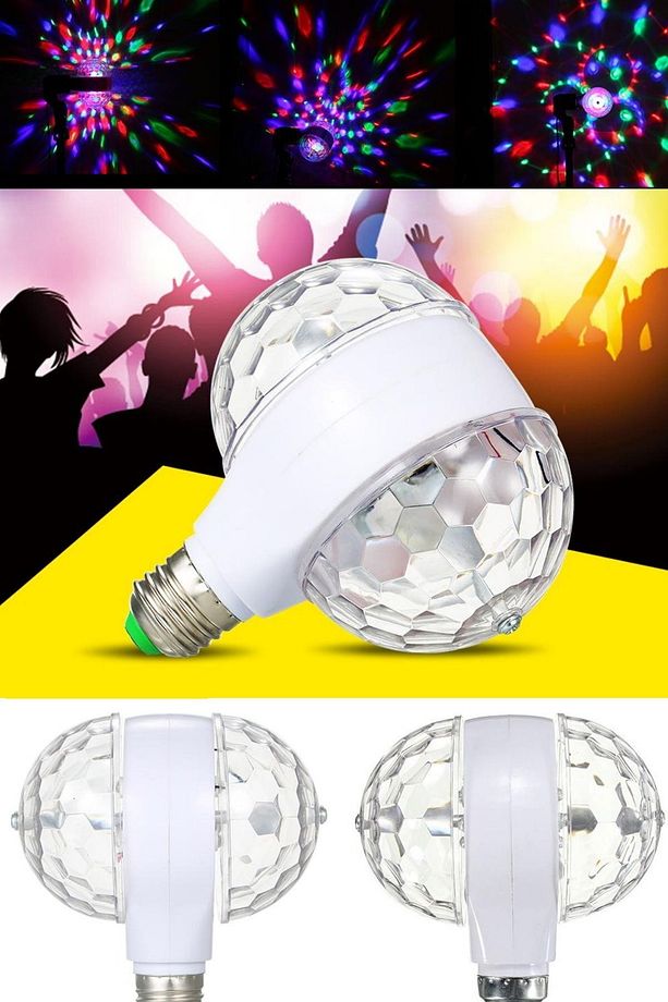 Led Döner Disko Ampul Rgb Projektör Çok Renkli Süngü Parti Lambası Döner Evinizi Clube Çevirin Led - 7