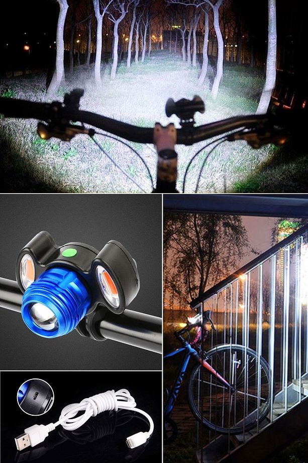 Şarjlı Bisiklet Ön Lambası Led Yol Görme Far Lamba Universal Bisiklet Farı Profesyonel Kaliteli Pro - 3