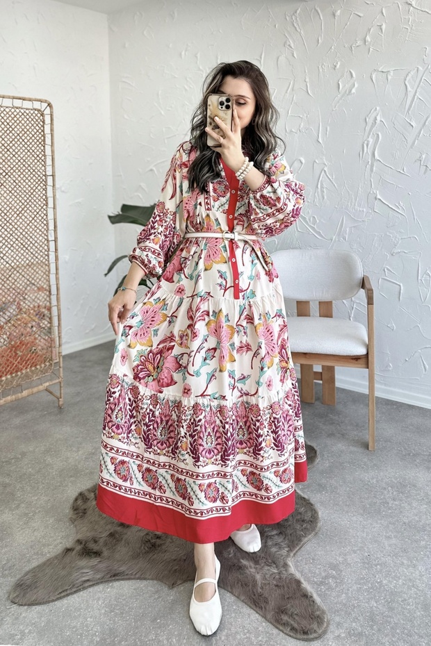 Katya Pembe Elbise - 1