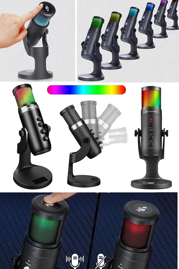 Canlı Yayın Için Kulaklıklı Profesyonel Usb Mikrofon Rgb Pc Video Konferansını Kaydetmek Için Rgb - 8