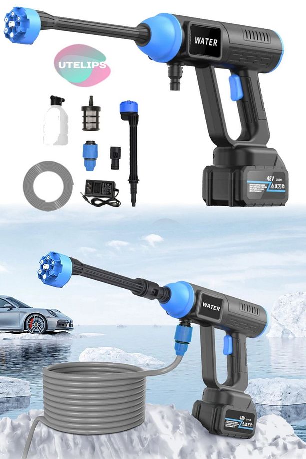 Fırçasız Elektrikli Yüksek Basınçlı Yıkama Akülü Araba Yıkama Püskürtme Tabancası Makina Zemin Araba - 4