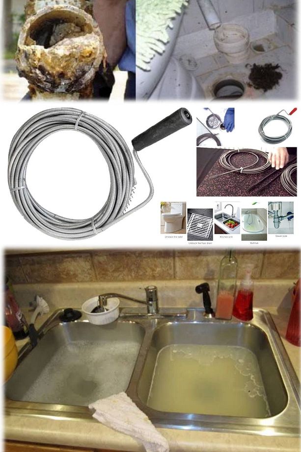 3 Metre Drenaj Tuvalet Lavabo Tıkanma Temizleme Çubuğu Teli Kalın Profesyonel Tesisat Kireç Çözme - 2