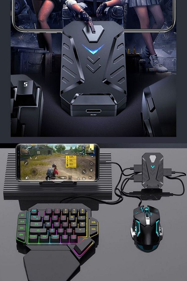Telefona Klavye Ve Mause Bağlantı Dönüştürücü Aparat Tüm Telefonlara Uyumlu Gamepad 5 In 1 Converter - 4