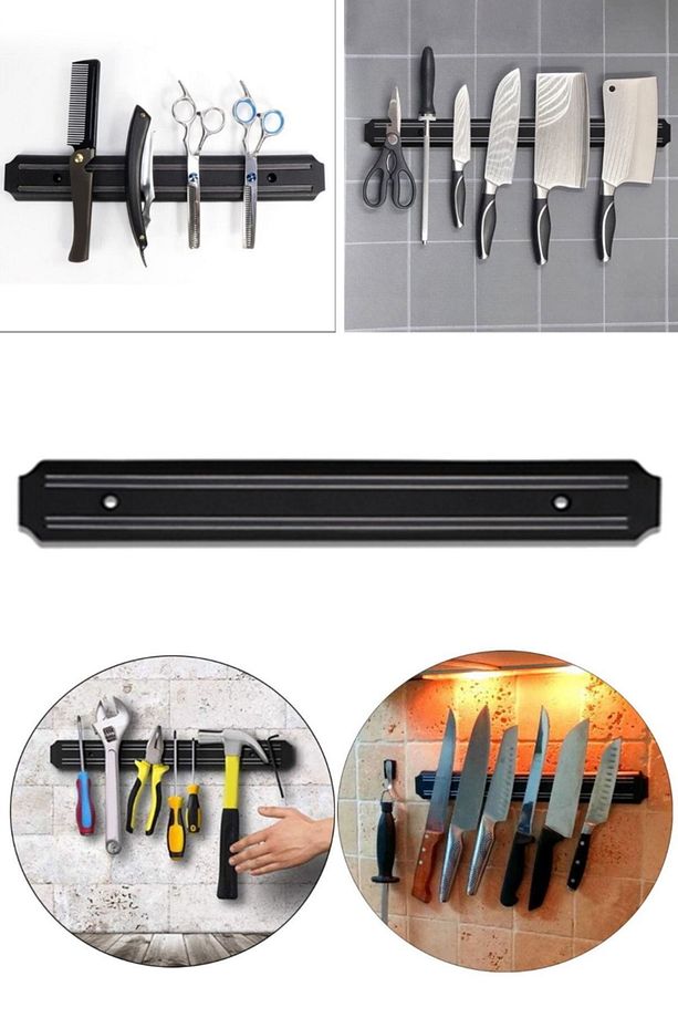 Mutfak Tezgah Duvar Için Uygun Ev Ve Işletmeler Için 33 Cm Bıçak Askısı Mıknatıslı Şeflere Özel Pro - 4