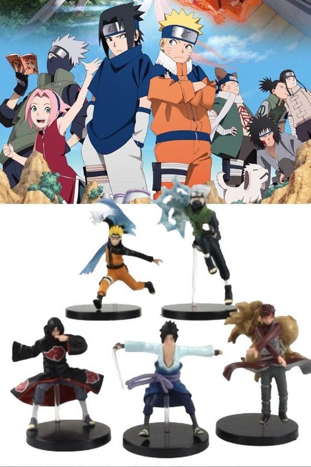 Masaüstü Figür Seti 5 Adet Şekil Modeli Japon Anime Uzumaki Naruto Hatake Kakashi Koleksiyon Set Şık - 5