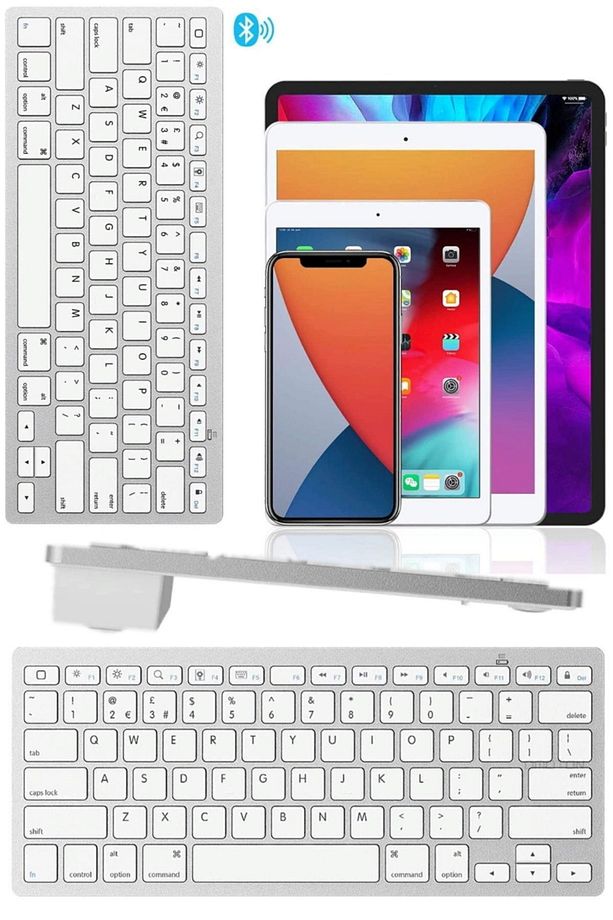 Kablosuz Mini Mac Klavye & Mause Seti Nazik Sessiz Tv Tablet Tüm Bilgisayar Ve Leptoplara Uyumlu - 5