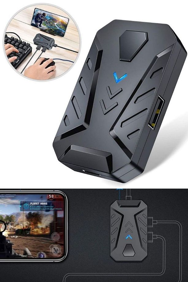 Telefona Klavye Ve Mause Bağlantı Dönüştürücü Aparat Tüm Telefonlara Uyumlu Gamepad 5 In 1 Converter - 2