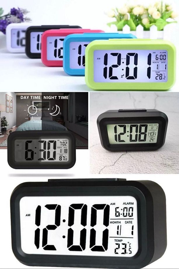 Dijital Akıllı Çalar Saat Elektronik Saat Masası Dijital Yatak Odası Çalışma Odası Masa Saati Stand - 4