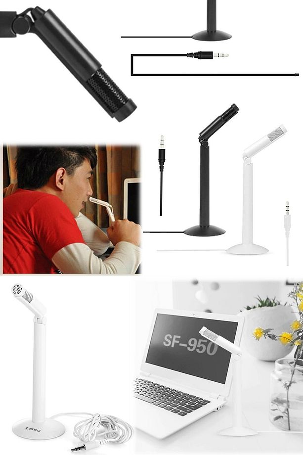 Mikrafon Canlı Ders Yayın Eğitim Desktop Youtub Profesyonel Microphone Masa Üstü Taşınabilir Standlı - 4