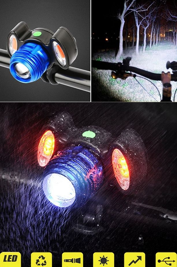 Şarjlı Bisiklet Ön Lambası Led Yol Görme Far Lamba Universal Bisiklet Farı Profesyonel Kaliteli Pro - 4