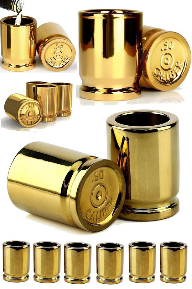 6 Adet Mermi Shot Bardak Seti Alkol Servis Eğlence Parti Shot Içki Takım Bardaklık Çekirdek Kalibre - 6