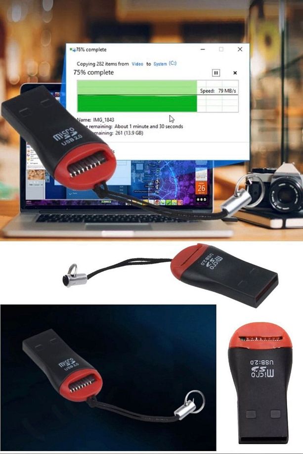 Mikro Sd Cart Okuyucu Orjinal Güvenli Bilgisayar Tv Için Uygun Flash Bellek Micro Sd Adaptör Leptop - 6