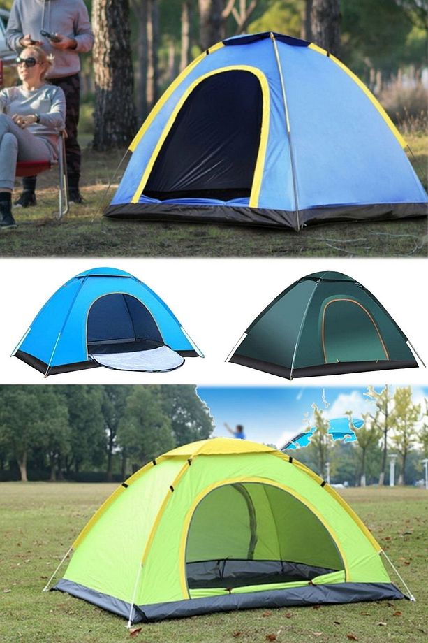 Su Geçirmez 3 Kişilik Profesyonel Otomatik Çadır Tek Hamlede Açılan Büyük Boy Kamp Çadırı Outdoor - 3