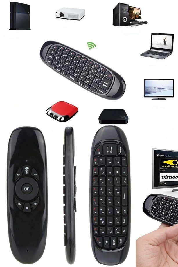Klavye Ve Mause Android Akıllı Tvlere Ve Bilgisayarlara Uyumlu Joistic Mouse Fare Air Mouse 2.4ghz - 5