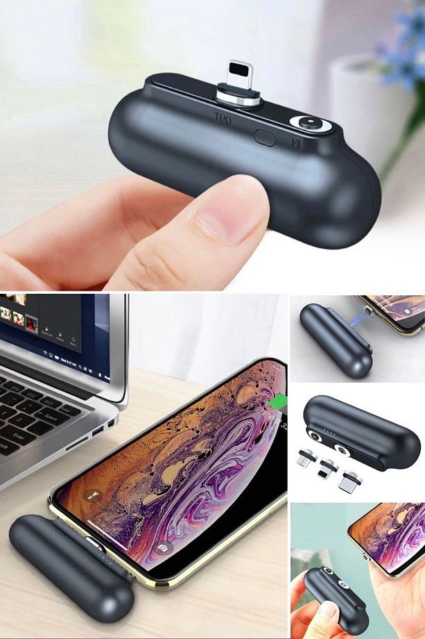 2600mah Powerbank Manyetik Şarj Kapsül 3 In 1 Type-c & Micro Usb & Apple 3 Başlıklı Mini Taşınabilir - 7
