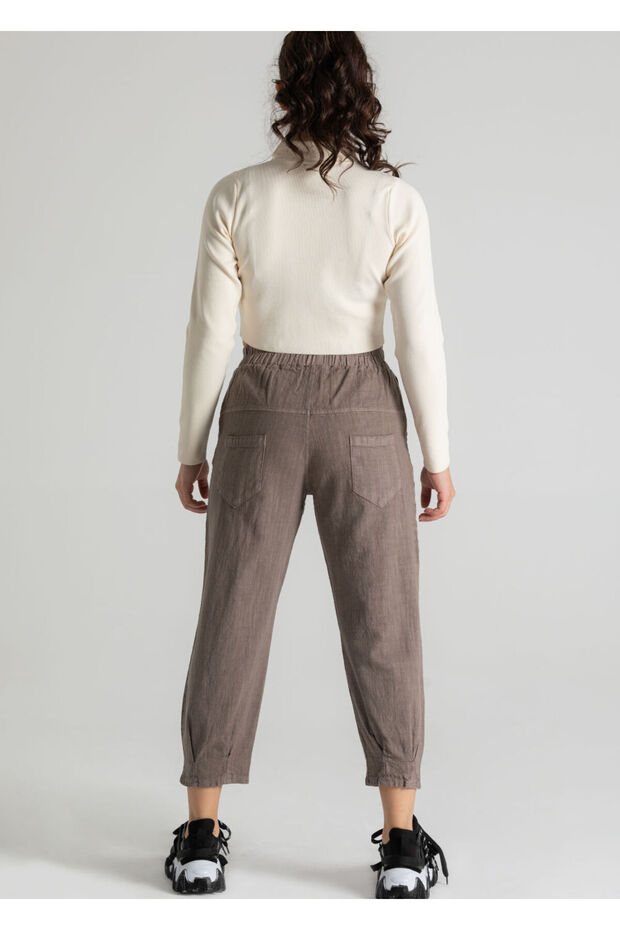 Paçası Pileli Pantolon - 2