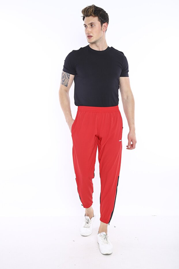 Men's Red Micro Stretch Trousers