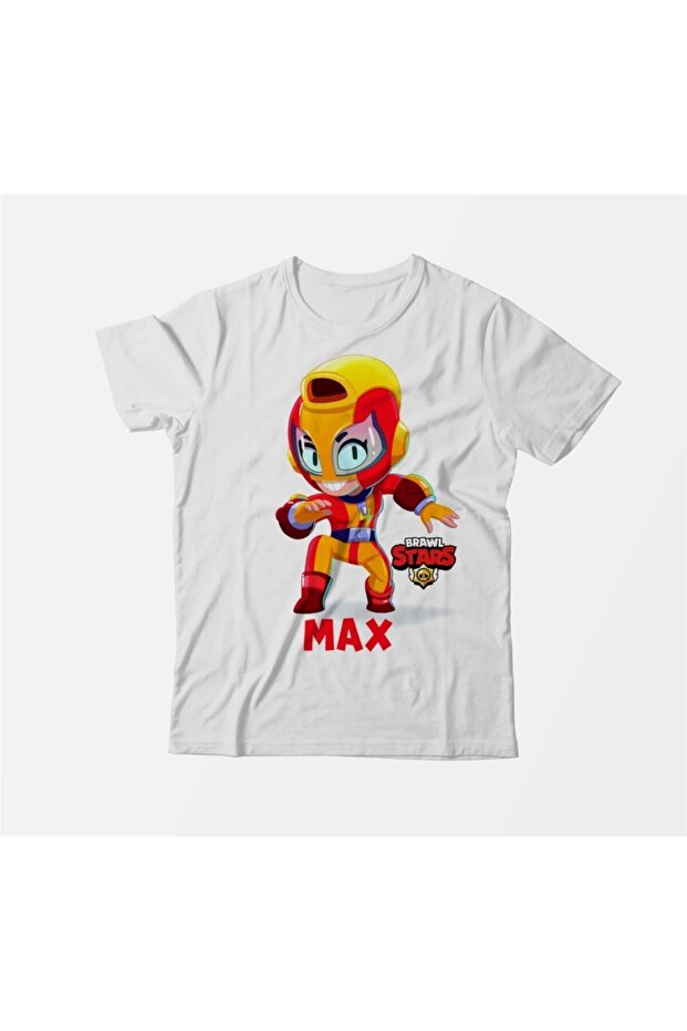 Unisex Kids White Brawl Stars Max T-shirt