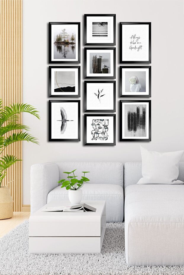 10 Parçalı Çerçeve Görünümlü Mdf Tablo Seti Flm161 - 1