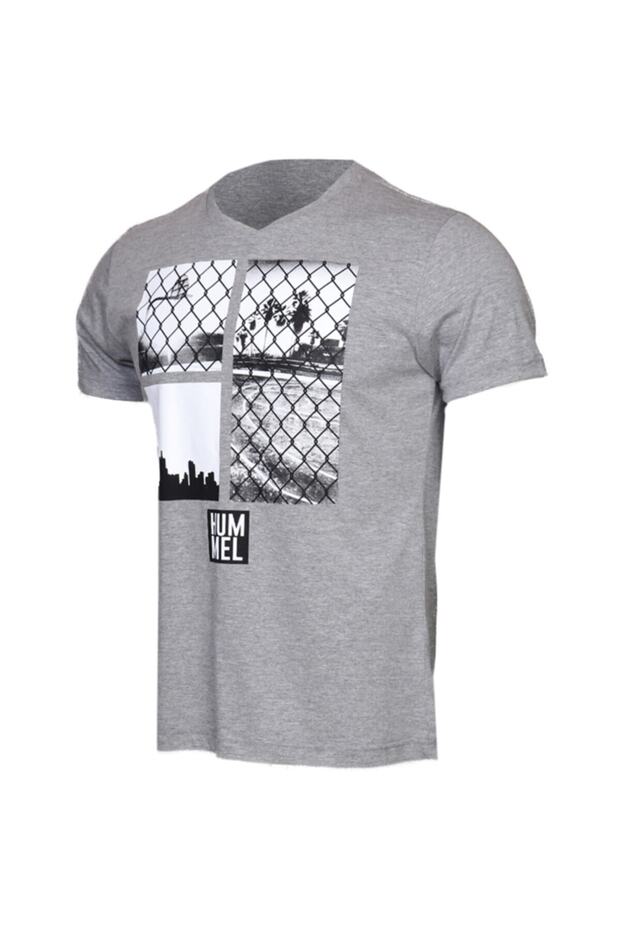 HMLEDOARDO  T-SHIRT S/S Gri Erkek Kısa Kol Tişört 100581077 - 2