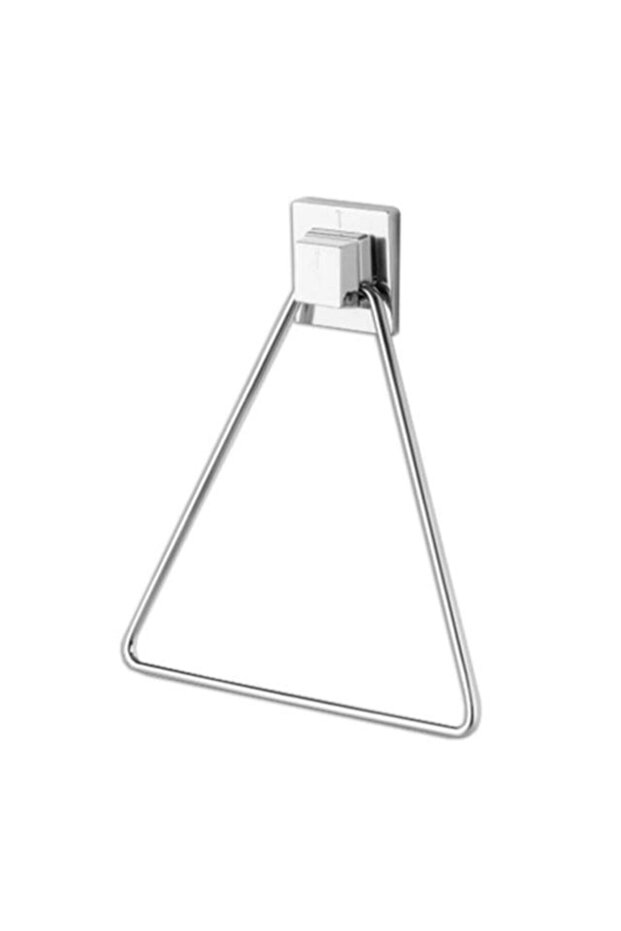 Adhesive Triangle Chrome Metal Bathroom Towel Holder Stainless Metal on the Cabinet Wall
