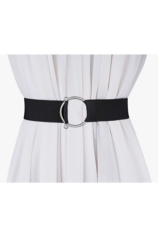 Anka Width 4.5 Cm Pin Buckle Rubber Corset Women's Belt